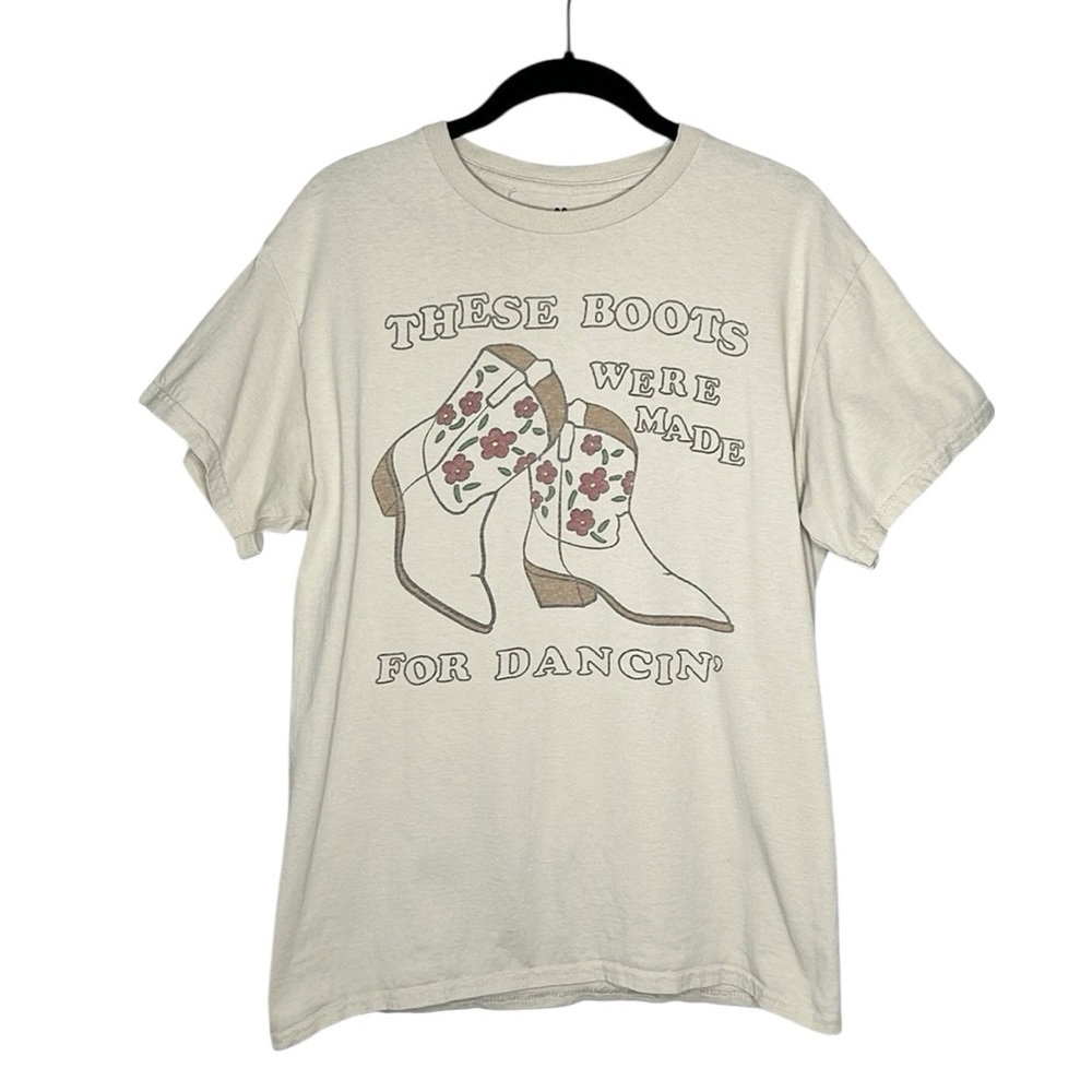 JUNK FOOD Western These Boots Were Made for Dancing Graphic Print Tee size Small